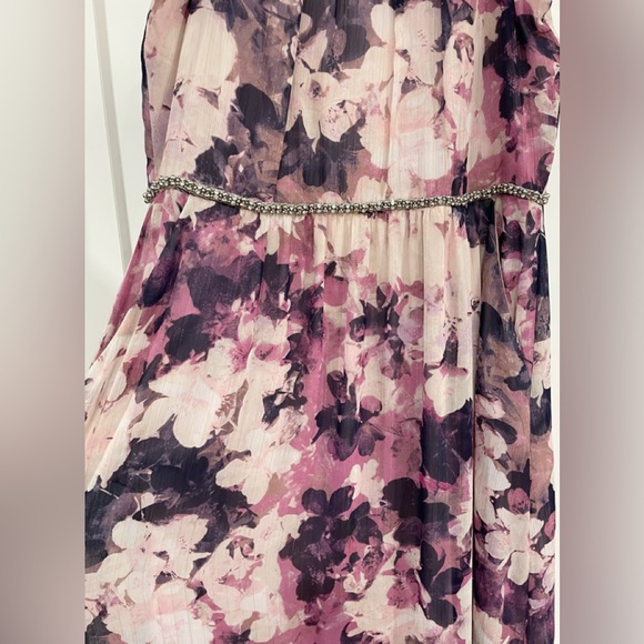 SLNY Womens Halter neck Beaded Embellished Waist Maxi Evening Dress - Picture 2 of 6